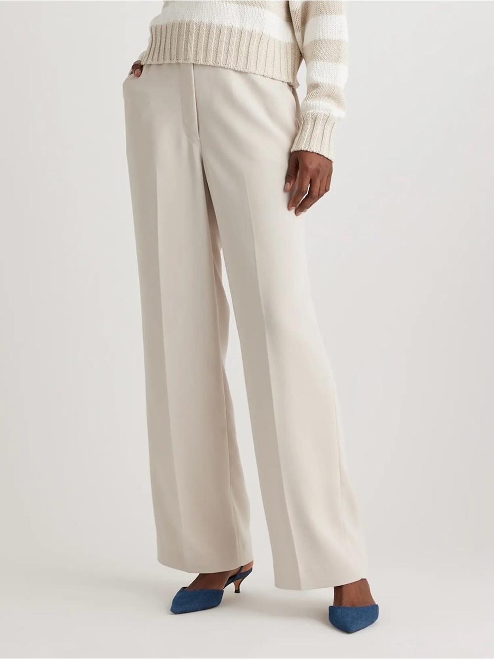 Quince Stretch Crepe Classic Trouser Pants Sand Women’s 10
